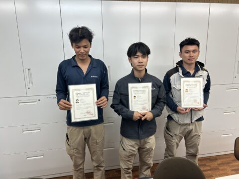 建設機械施工技能実習試験合格